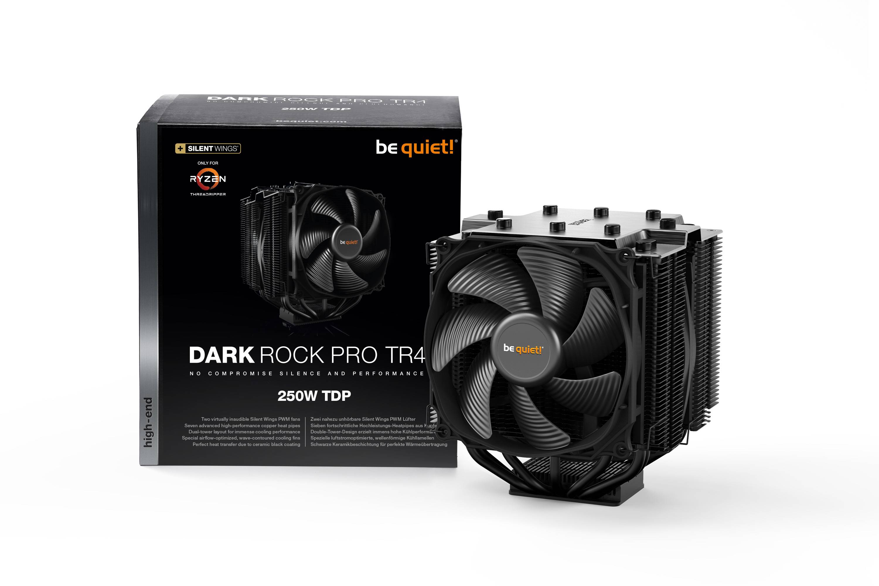 Rca Informatique - image du produit : DARK ROCK PRO TR4 CPU COOLER AMD TR4 250W TDP