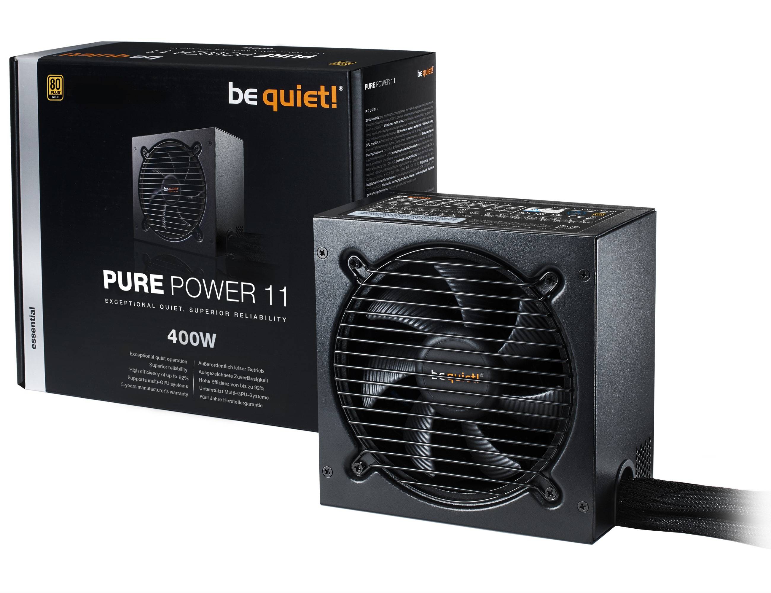 Rca Informatique - image du produit : PURE POWER 11 400W 80PLUS GOLD POWER SUPPLY