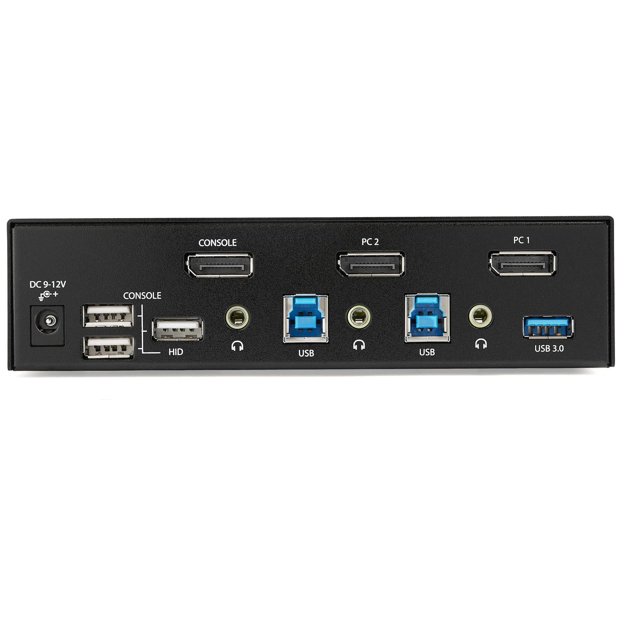 Rca Informatique - image du produit : 2 PORT DISPLAYPORT KVM SWITCH 4K60HZ - USB 3.0 HUB - TAA COMP