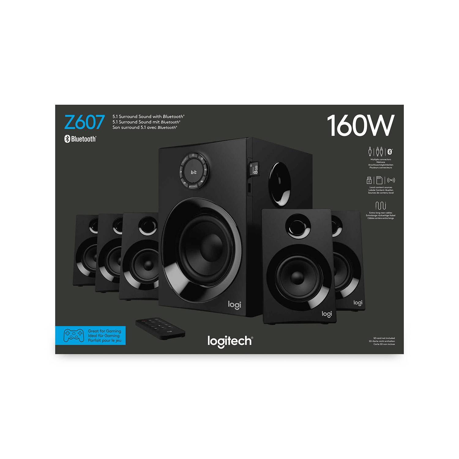 Rca Informatique - image du produit : LOGITECH Z607 5.1SURROUND SOUND WITH BLUETOOTH BLACK PLUGC EU