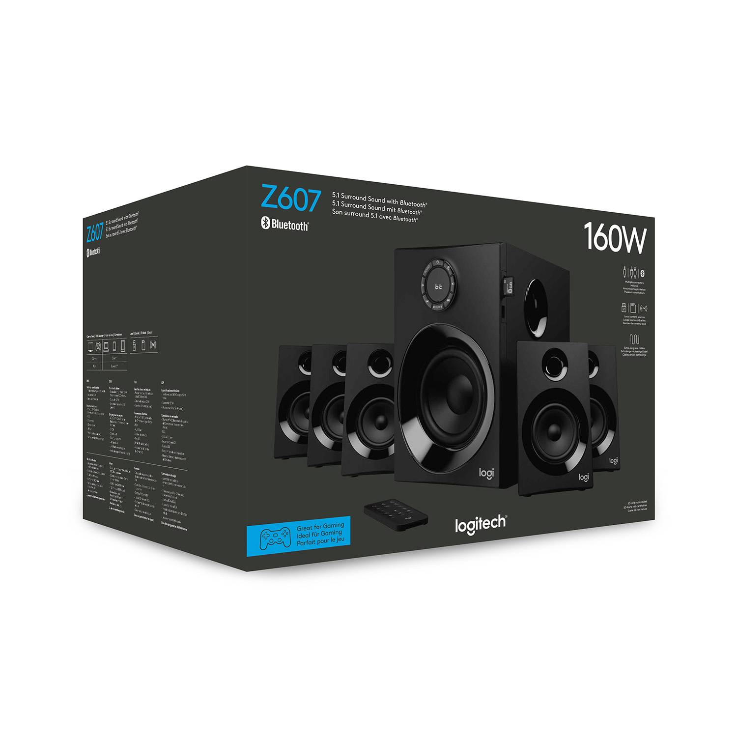 Rca Informatique - image du produit : LOGITECH Z607 5.1SURROUND SOUND WITH BLUETOOTH BLACK PLUGC EU