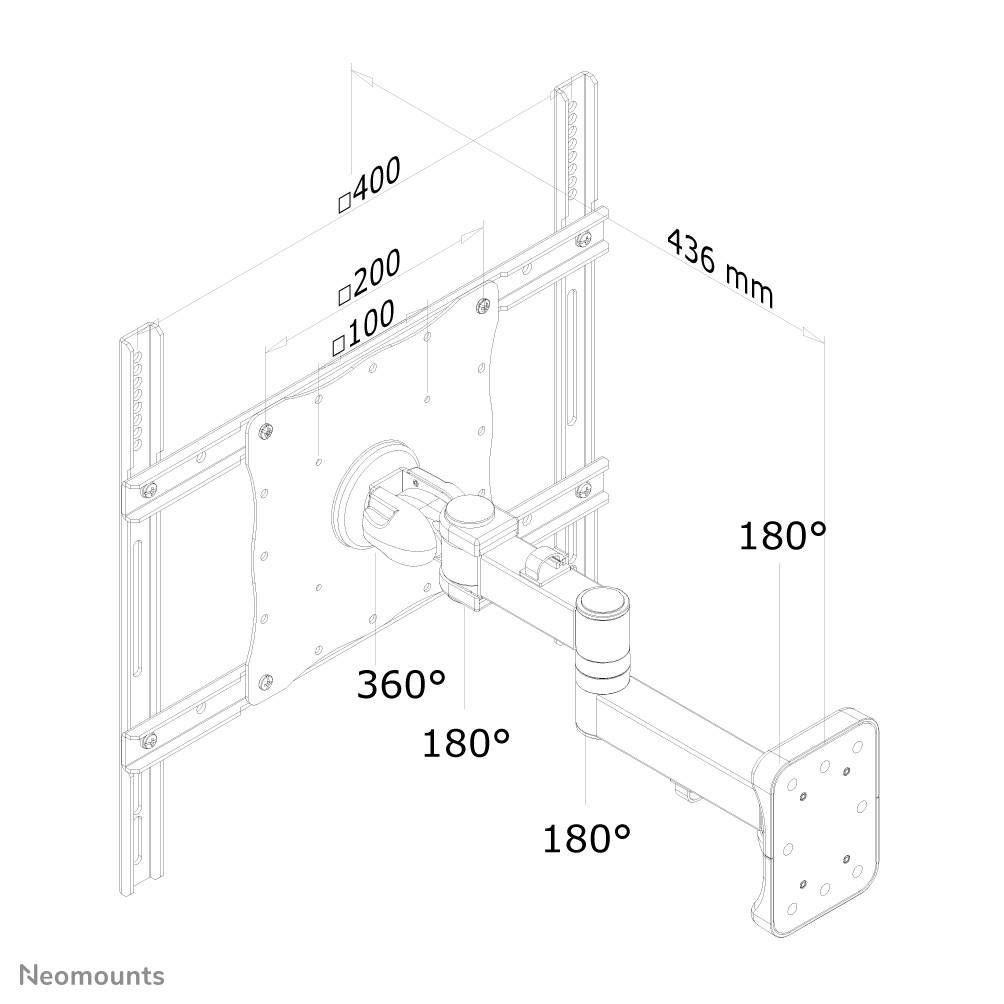 Rca Informatique - image du produit : SUPPORT MURAL LCD/LED/TFT JUSQU 47IN 3PTS DE FLEXION