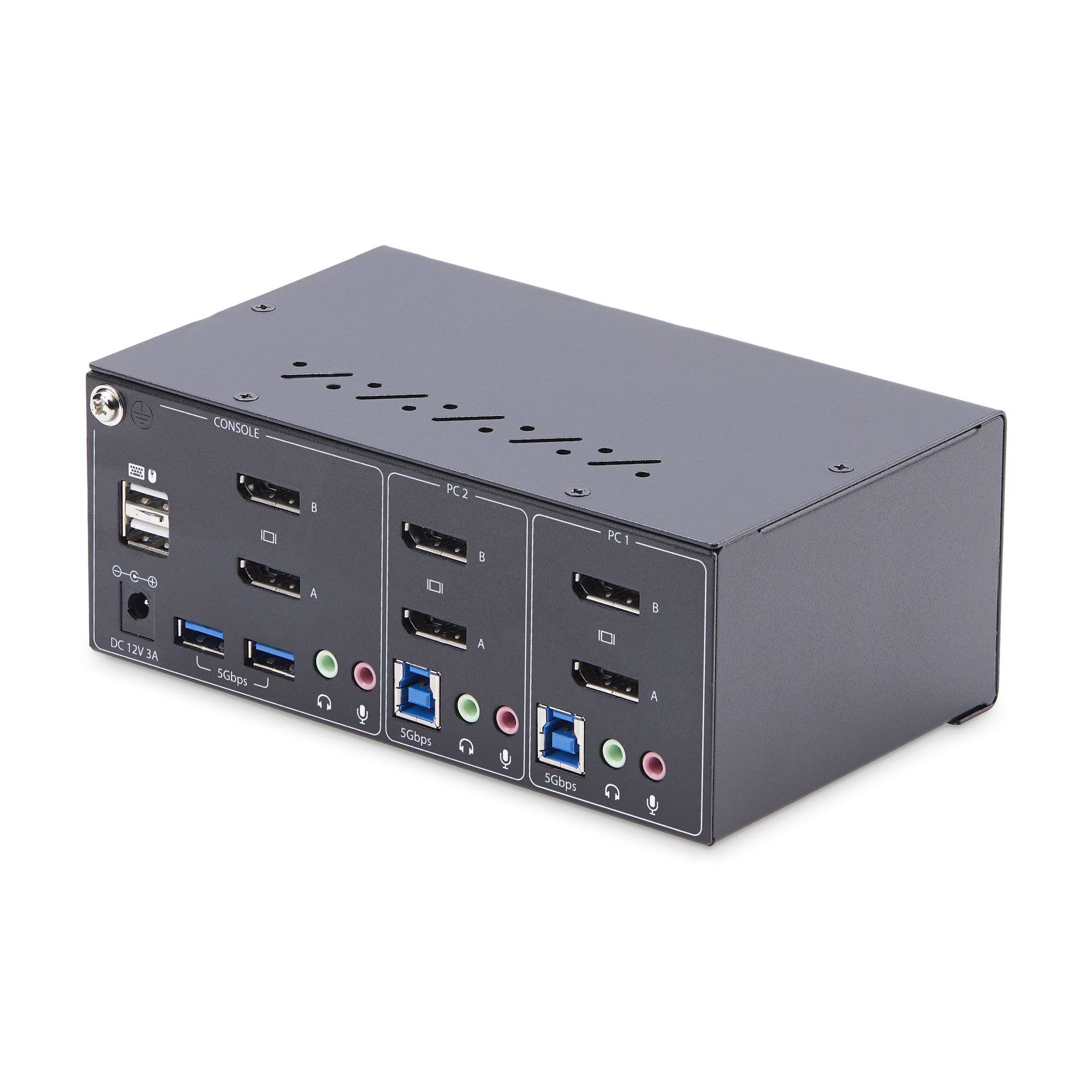 Rca Informatique - image du produit : 2-PORT DISPLAYPORT 1.2 DUAL 4K 60HZ KVM SWITCH W/ USB 3.0