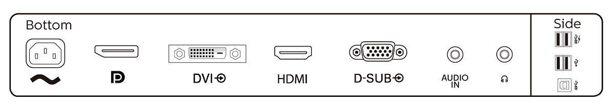 Rca Informatique - image du produit : 241B8QJEB/00 23.8IN IPS FHD 250CD 5MS/HDMI/DP/VGA/DVI-D