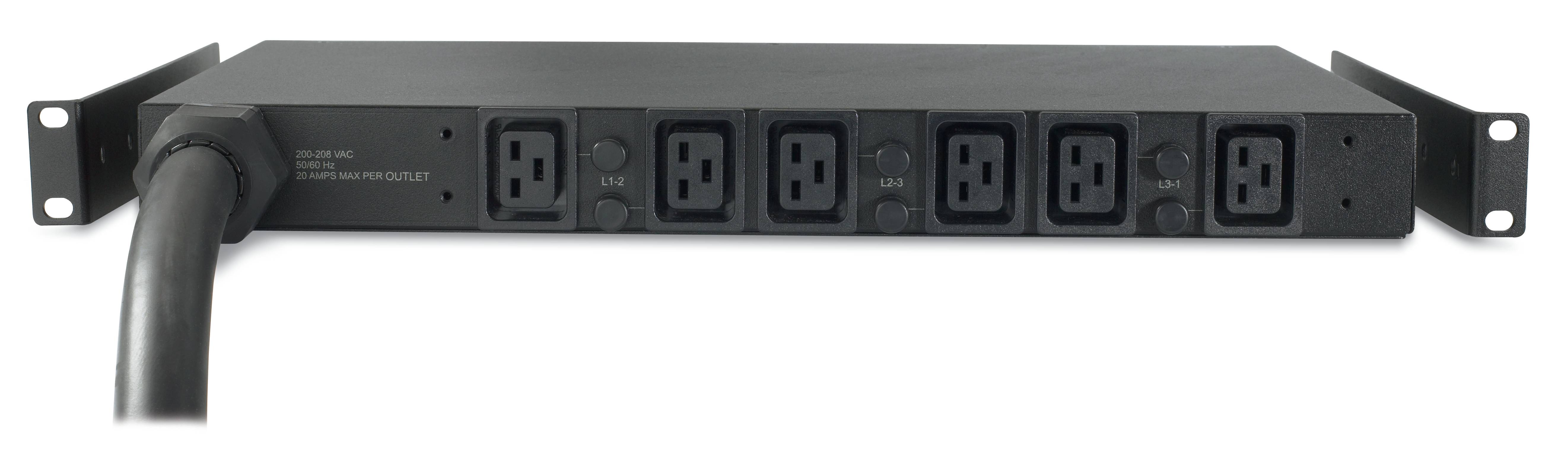 Rca Informatique - image du produit : RACK PDU BASIC 1U 22KW 230V C19