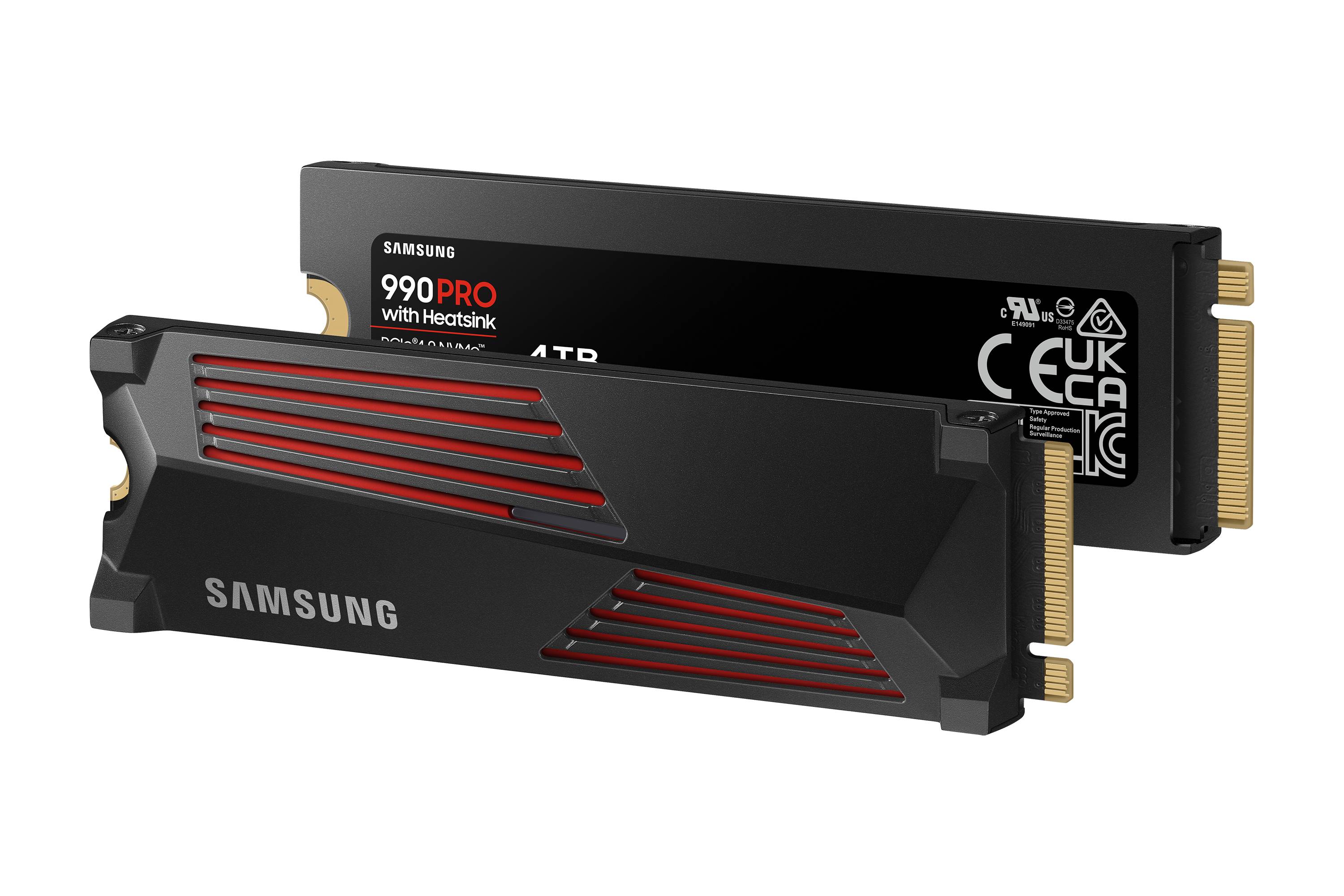 Rca Informatique - image du produit : SSD 4TB 990 PRO PCIE 4.0 X4 NVME 2.0 M.2 2280 +HEATSINK