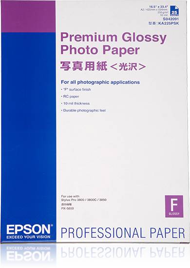 Rca Informatique - Image du produit : PREMIUM GLOSSY PHOTO PAPER A2 255G/M 25 BLATT