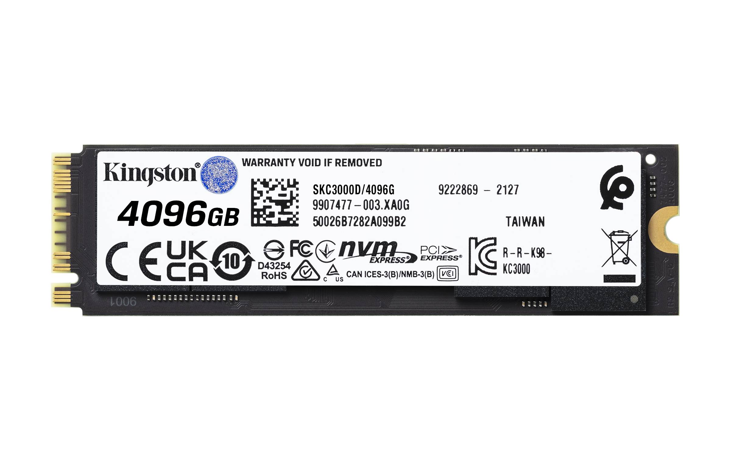 Rca Informatique - image du produit : 4096G KC3000 NVME M.2 SSD PCIE 4.0.