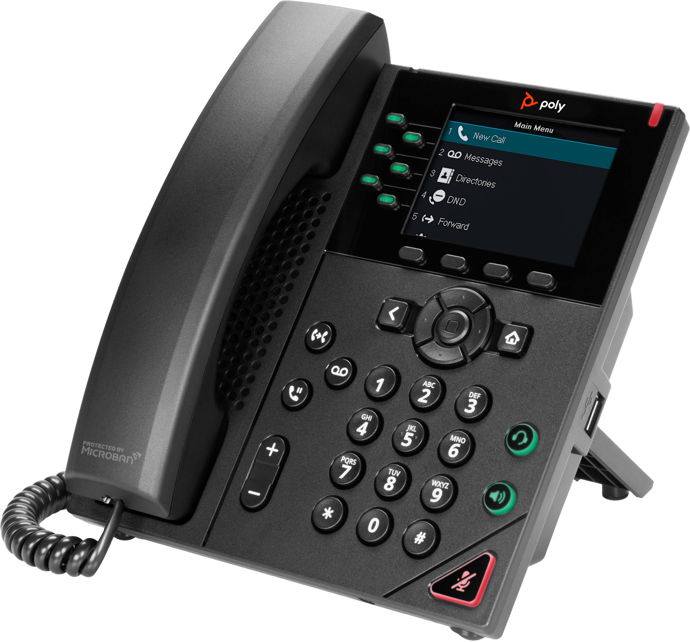 Rca Informatique - image du produit : VVX 350 6-LINE BIZ-IP-PHONE DUAL 10/100/1000 ETHERNET-NO PSU