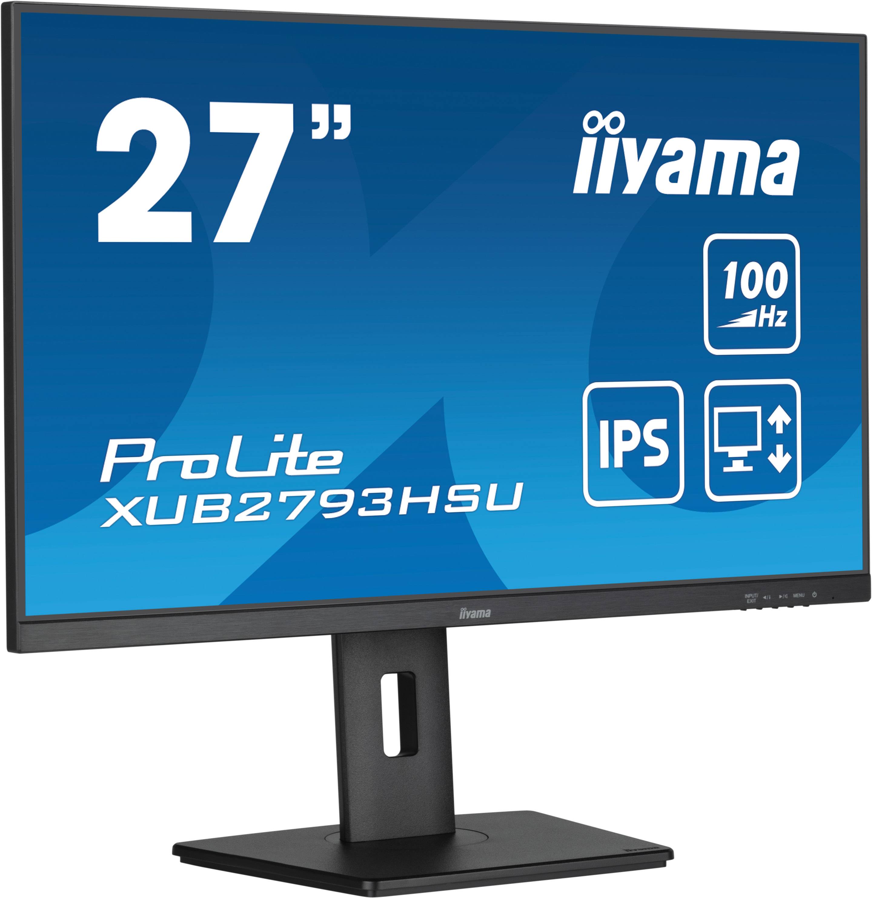 Rca Informatique - image du produit : XUB2793HSU-B6 27IN IPS FHD 250CD/HDMI/DP/2USB HUB/HAS