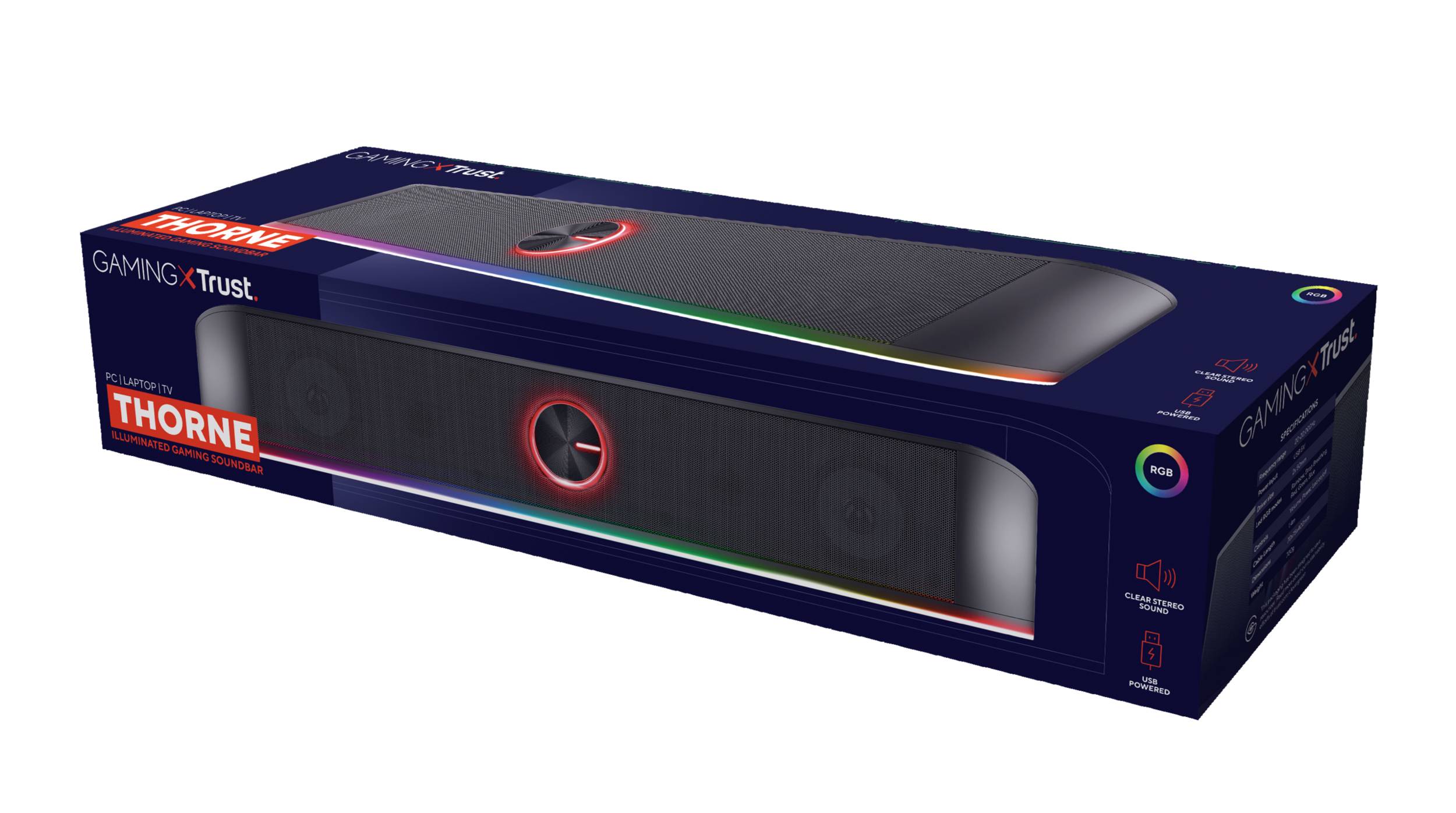 Rca Informatique - image du produit : THORNE RGB ILLUMINATED SOUNDBAR GAMING SOUNDBAR BQ 10