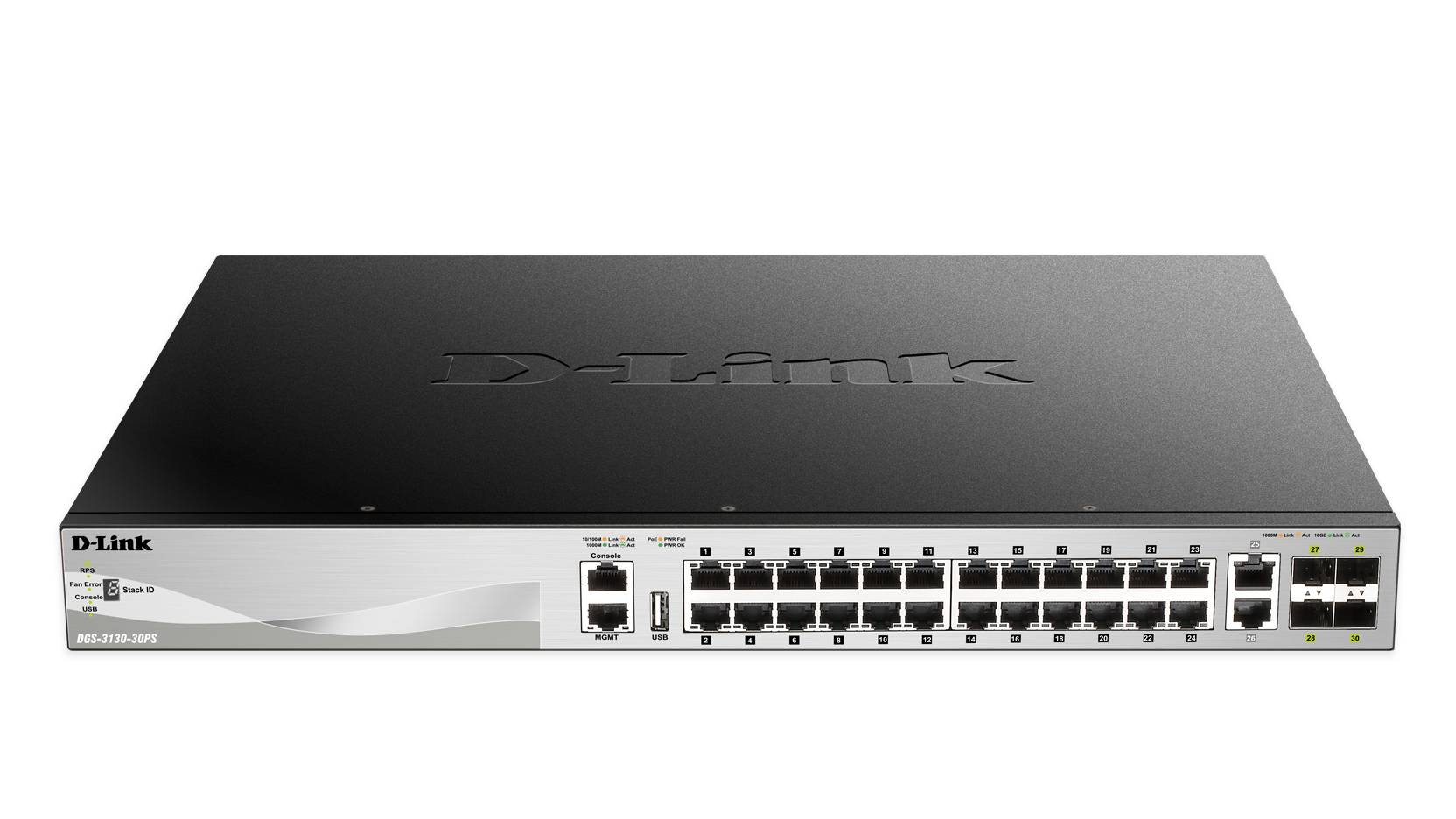 Rca Informatique - image du produit : 24P SFP LAYER 3 MANAGED SWITCH STACKABLE 2 X 10GB 4 X SFP