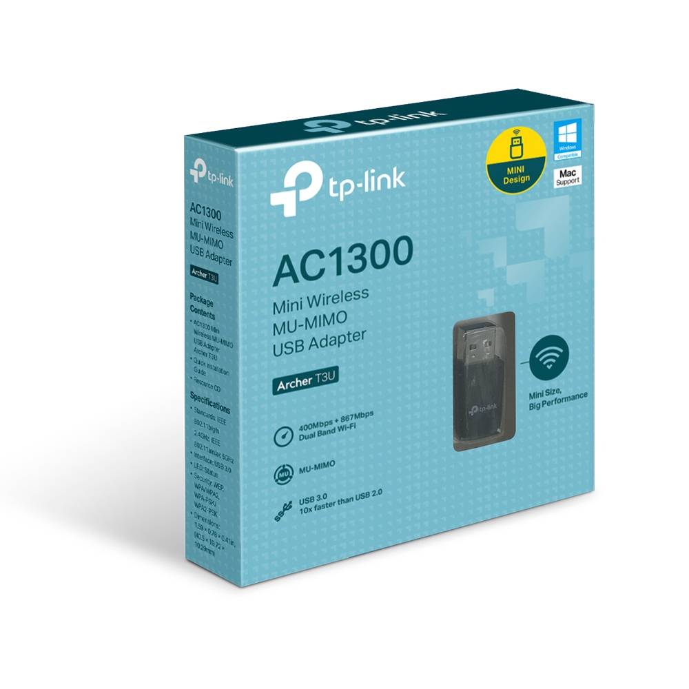 Rca Informatique - image du produit : ARCHER T3U AC1300 MINI WI-FI USB ADAPTER