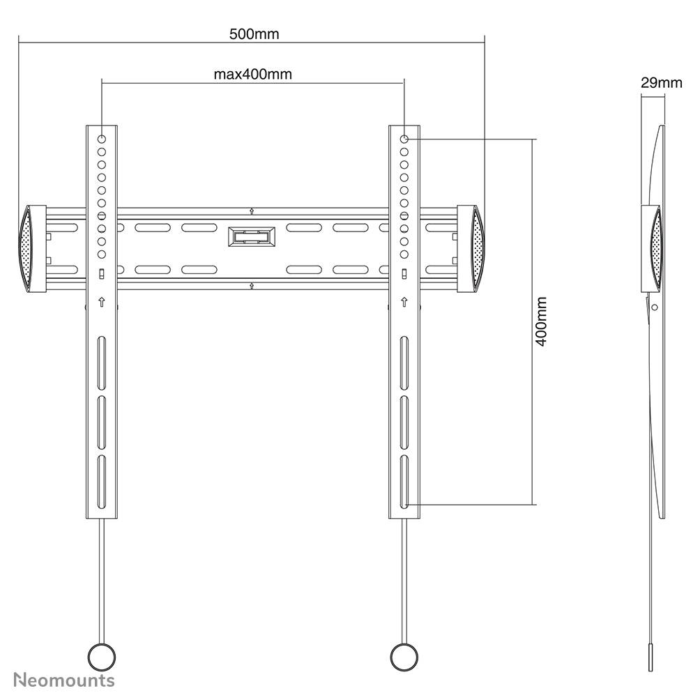 Rca Informatique - image du produit : WALL MOUNT 32-52IN FIXED BLACK MAX 50KG.VESA 100X100 TO 400X400