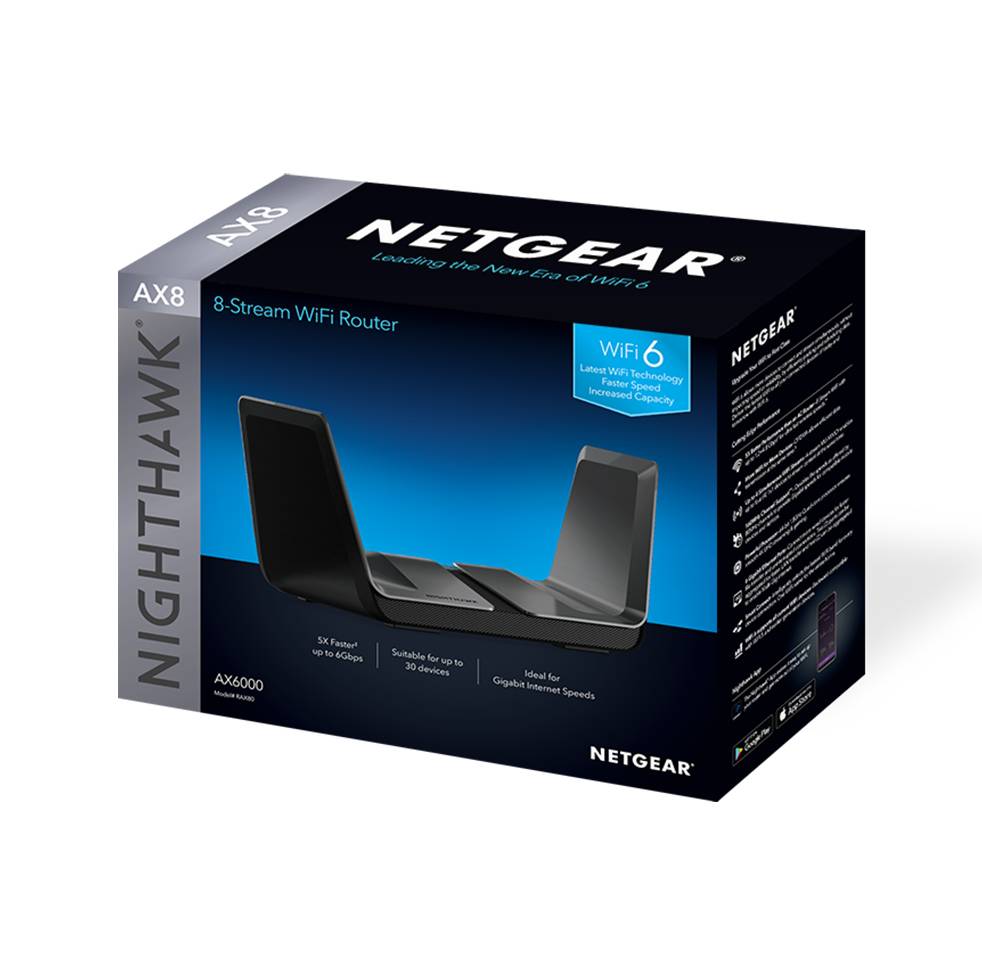 Rca Informatique - image du produit : NIGHTHAWK WIFI AX6000 EXTENDER 8 STREAM 802.11AX