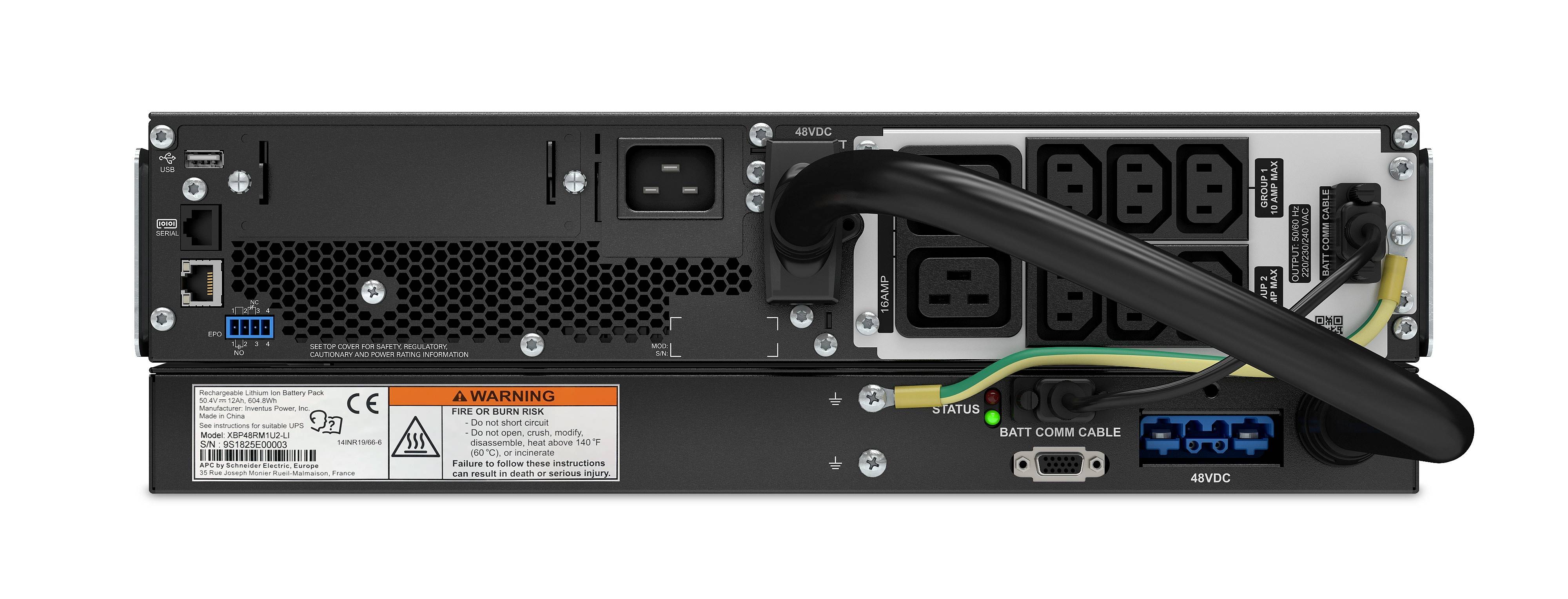 Rca Informatique - image du produit : SMART-UPS SRT LI-ION 3000VA RM 230V NETWORK CARD IN IN