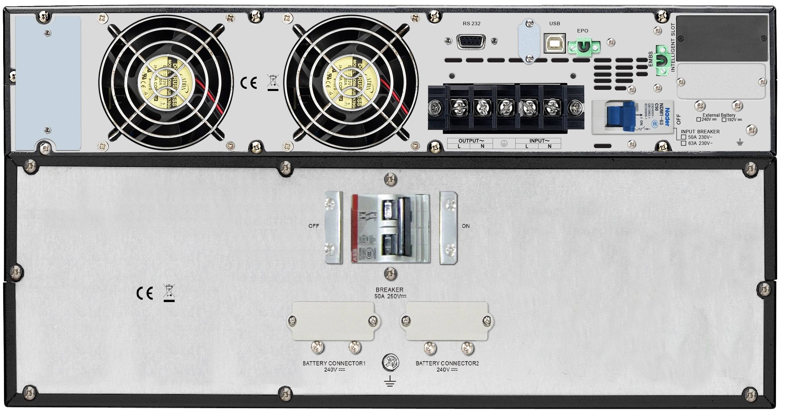 Rca Informatique - image du produit : EASY UPS SRV RM 6000VA 230V WITH EXT BATT PACK WITH RAILKIT