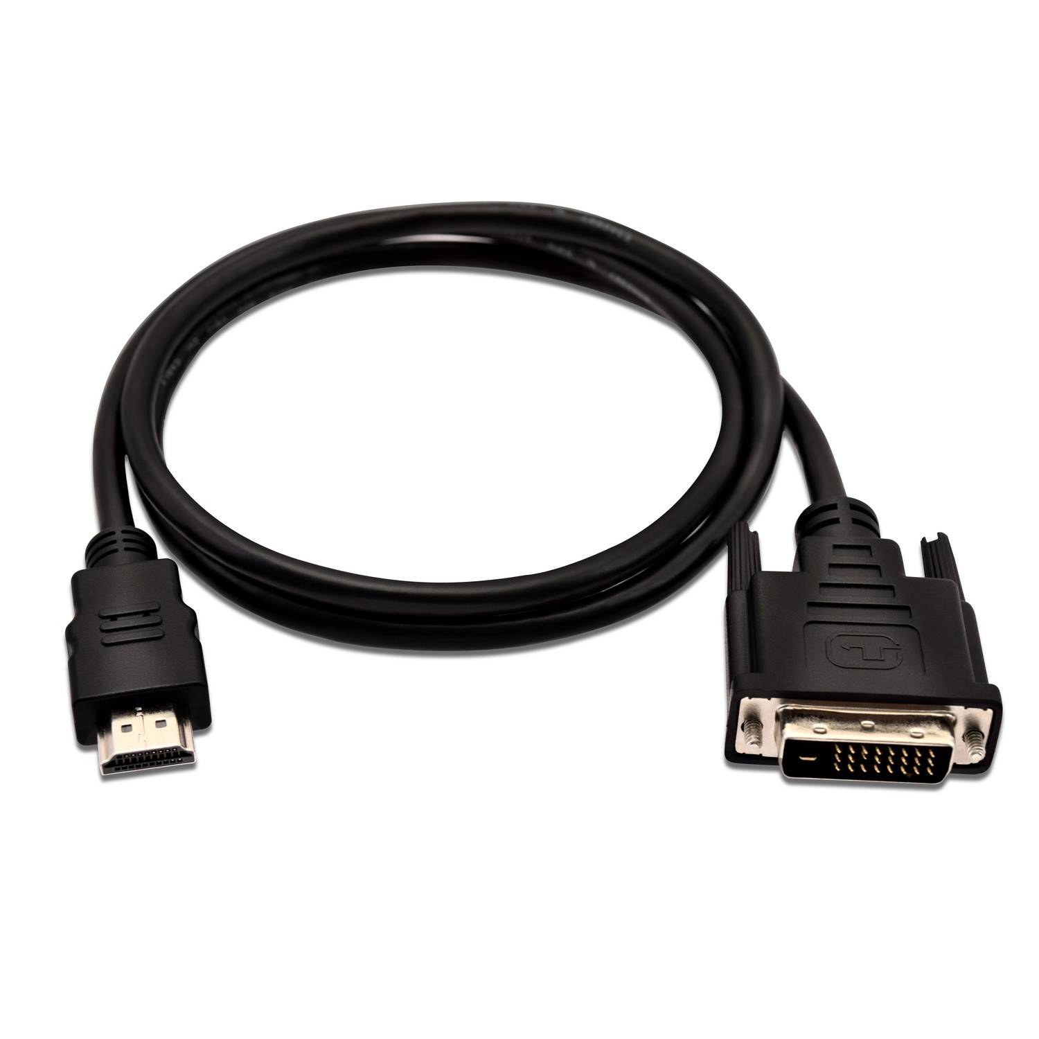 Rca Informatique - image du produit : HDMI TO DVI-D SINGLE LINK BLK HDMI TO DVI-D CABLE 1080P FHD 1M