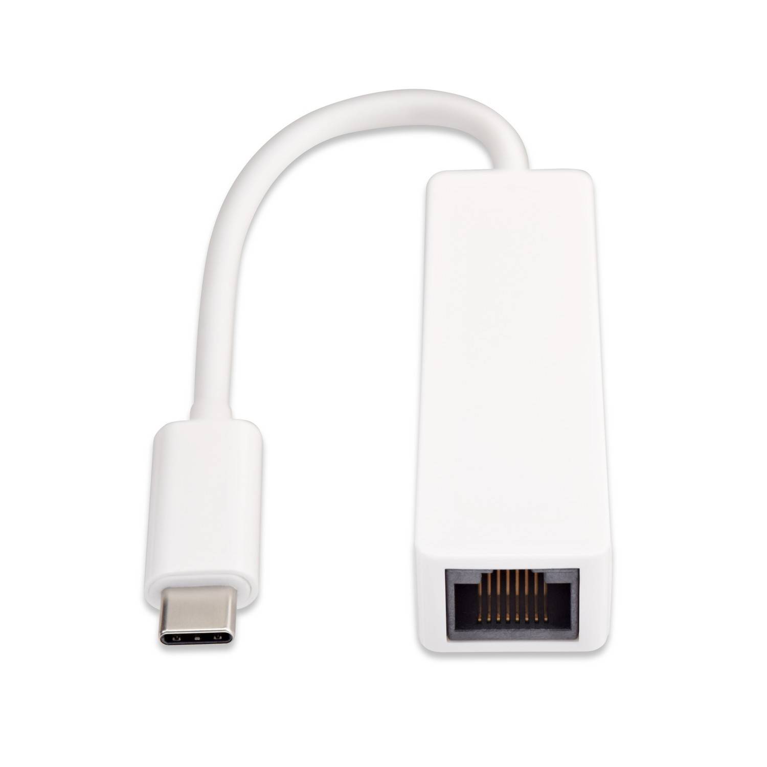 Rca Informatique - Image du produit : USB-C TO ETHERNET ADAPTER WHITE USB-C MALE TO RJ45 FEMALE ADPTR