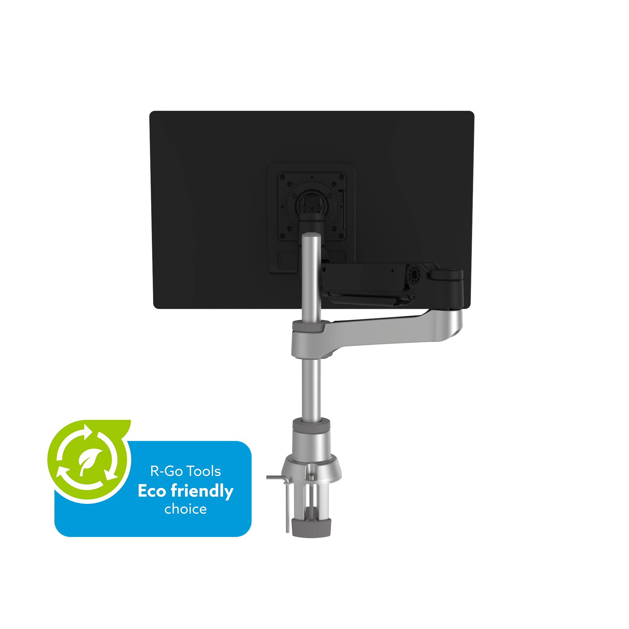 Rca Informatique - Image du produit : R-GO CAPARO 4 MONITOR ARM GAS SPRING/3-9 KG/DYNAMIC/SILVER