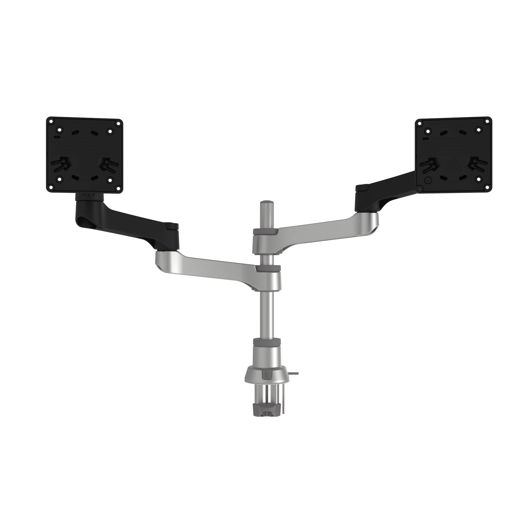 Rca Informatique - image du produit : R-GO ZEPHER 4 TWIN MONITOR ARM ADJUSTABLE/SILVER