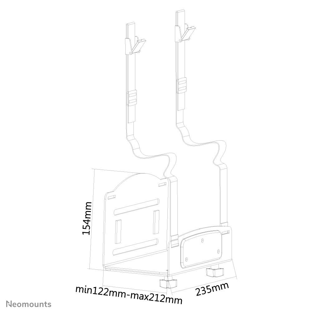 Rca Informatique - image du produit : CPU HOLDER WALL MOUNT 12-21CM DEPTH 12-21CM