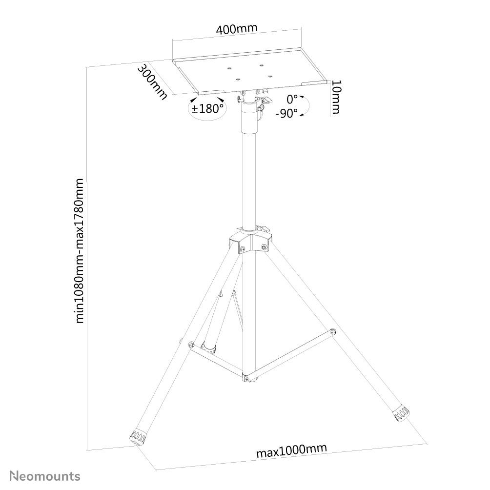 Rca Informatique - image du produit : FLAT SCREEN/LAPTOP FLOOR STAND (HEIGHT: 108-178 CM)