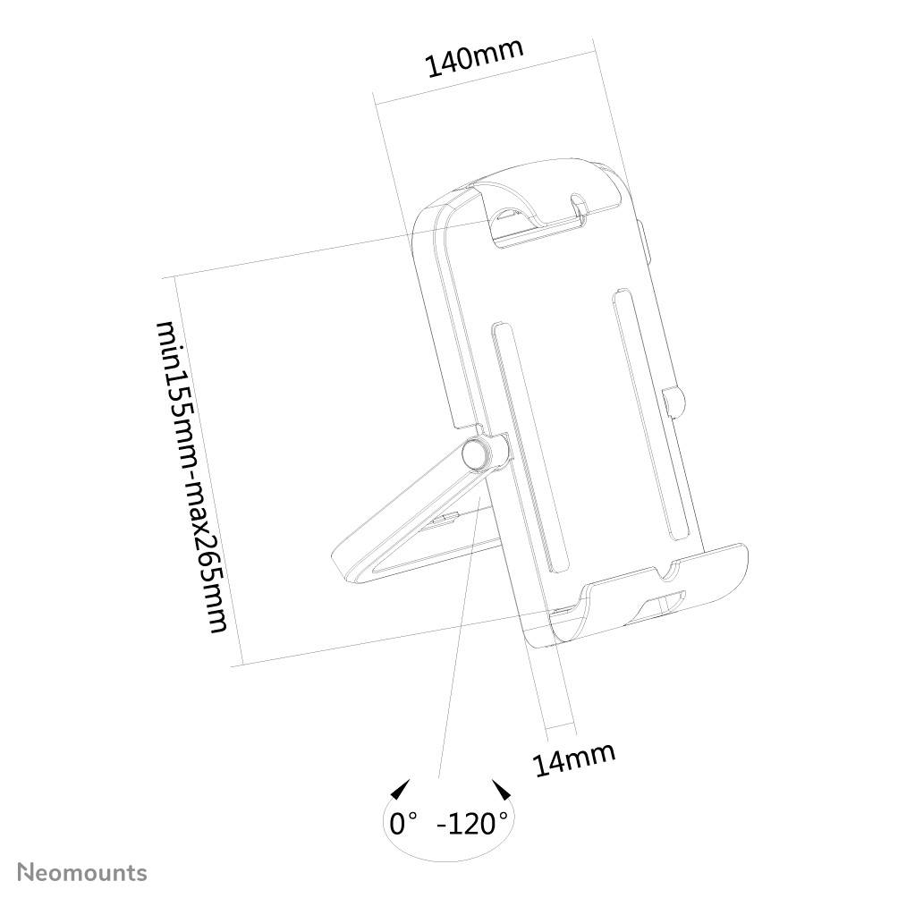 Rca Informatique - image du produit : TABLET DESK STAND 7IN-10.1IN CAN ALSO BE MOUNTED VESA 75X75