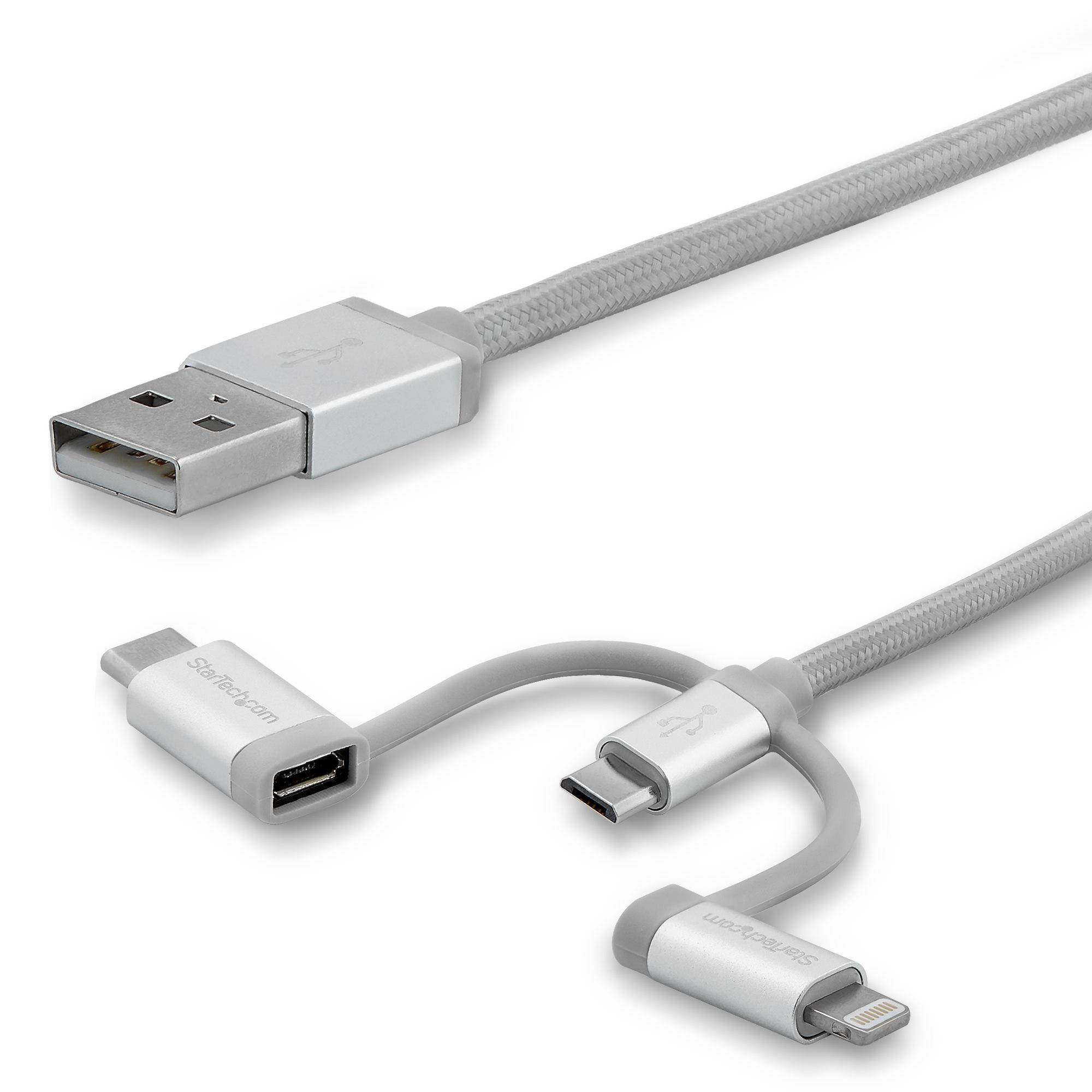 Rca Informatique - Image du produit : 2M USB MULTI CHARGING CABLE LIGHTNING USB-C MICRO-USB
