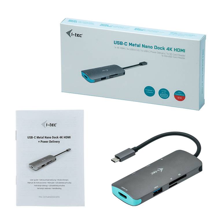Rca Informatique - image du produit : I-TEC USB-C NANODOCK 4K HDMI PD I-TEC USB-C NANODOCK 4K HDMI PD