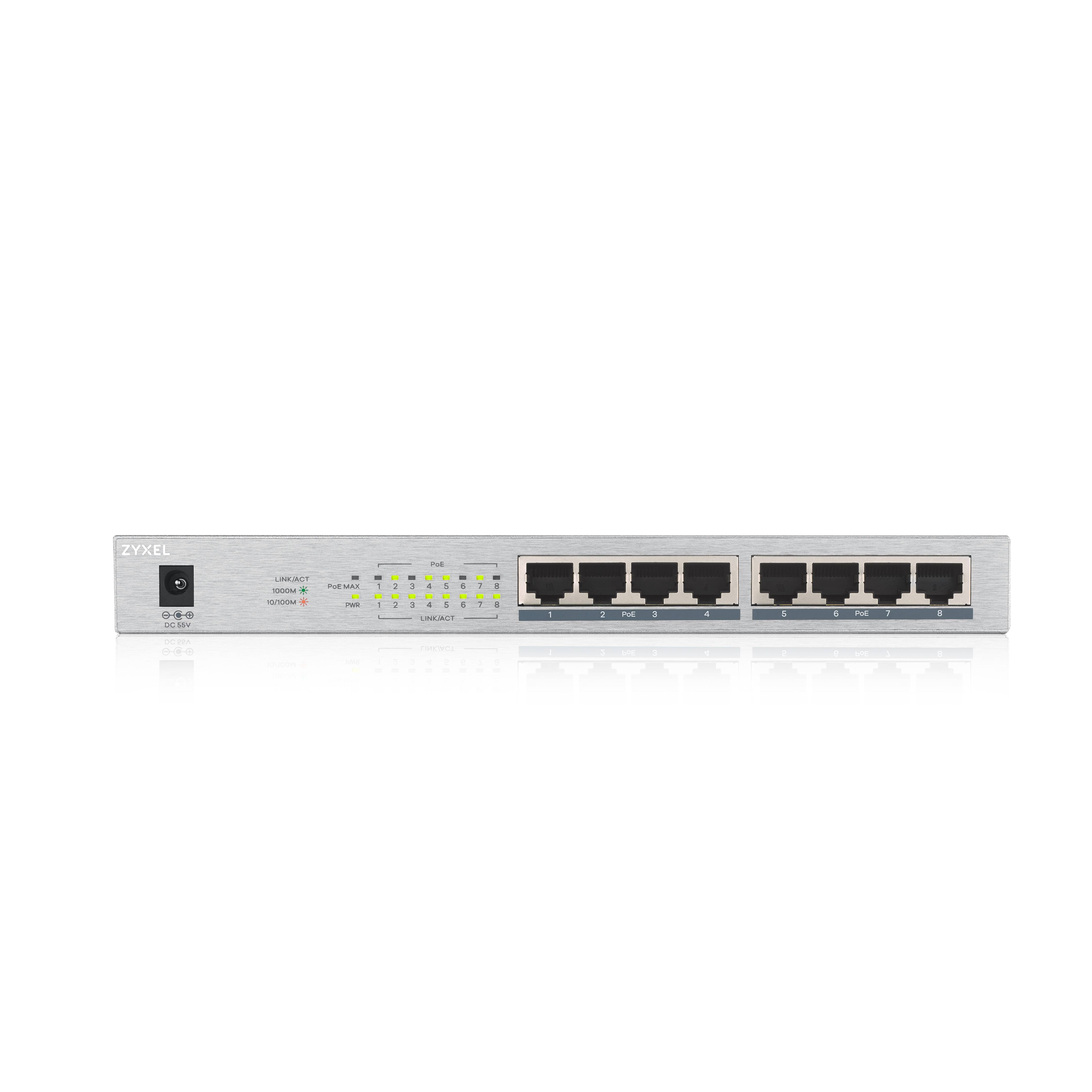 Rca Informatique - image du produit : GS1008-HP 8-PORT DT GB POE+ SWITCH