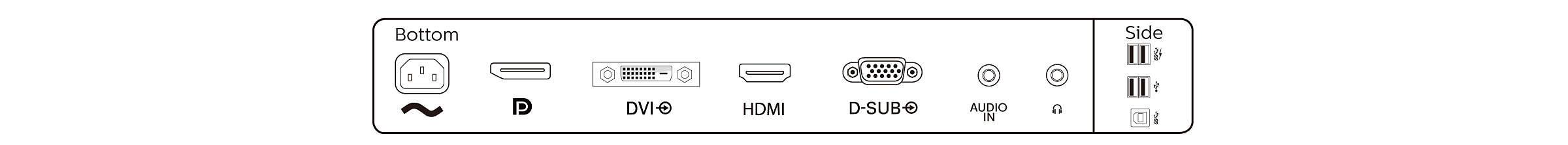 Rca Informatique - image du produit : 241B8QJEB/00 23.8IN IPS FHD 250CD 5MS/HDMI/DP/VGA/DVI-D