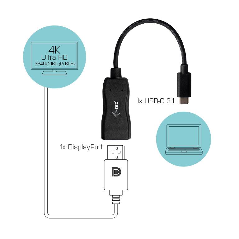 Rca Informatique - image du produit : I-TEC USB-C DP ADAPTER 4K/60HZ I-TEC USB-C DP ADAPTER 4K/60HZ