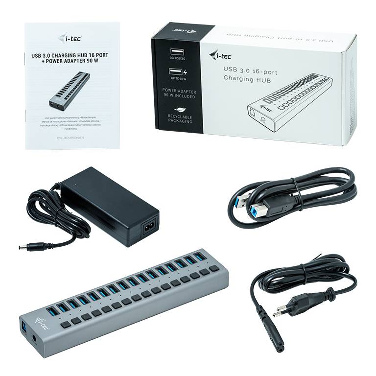 Rca Informatique - image du produit : I-TEC USB 3.0 HUB 16 PORT 90 W I-TEC USB 3.0 HUB 16 PORT 90 W