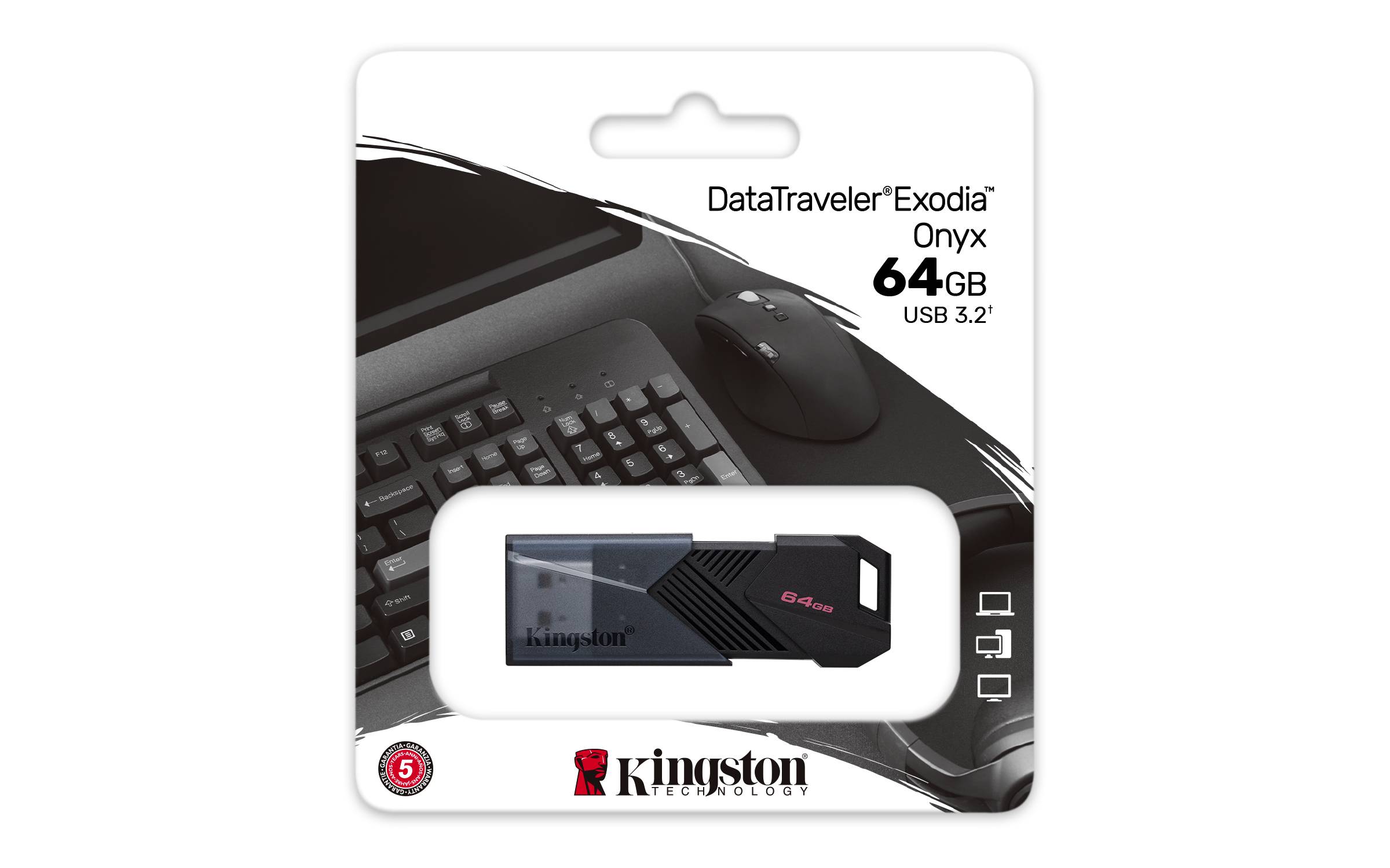 Rca Informatique - image du produit : 64GB DATATRAVELER EXODIA ONYX USB 3.2 GEN 1