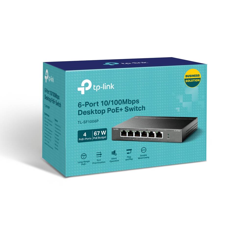 Rca Informatique - image du produit : 6-PORT 10/100 MBPS DESKTOP SWITCH WITH 4-PORT POE+