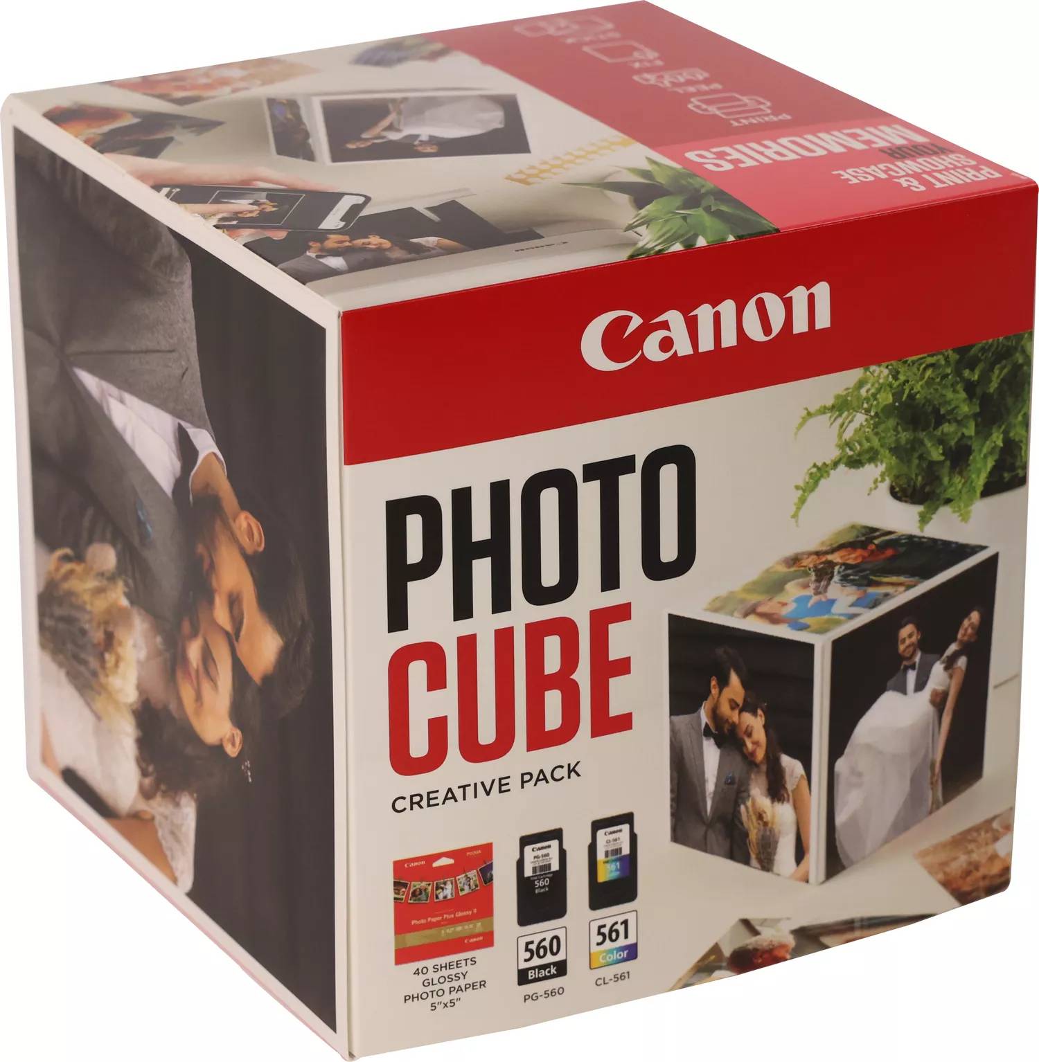 Rca Informatique - image du produit : PG-560/CL-561 PHOTO CUBE CREATIVE PACK WHITE PINK (5X5 PH