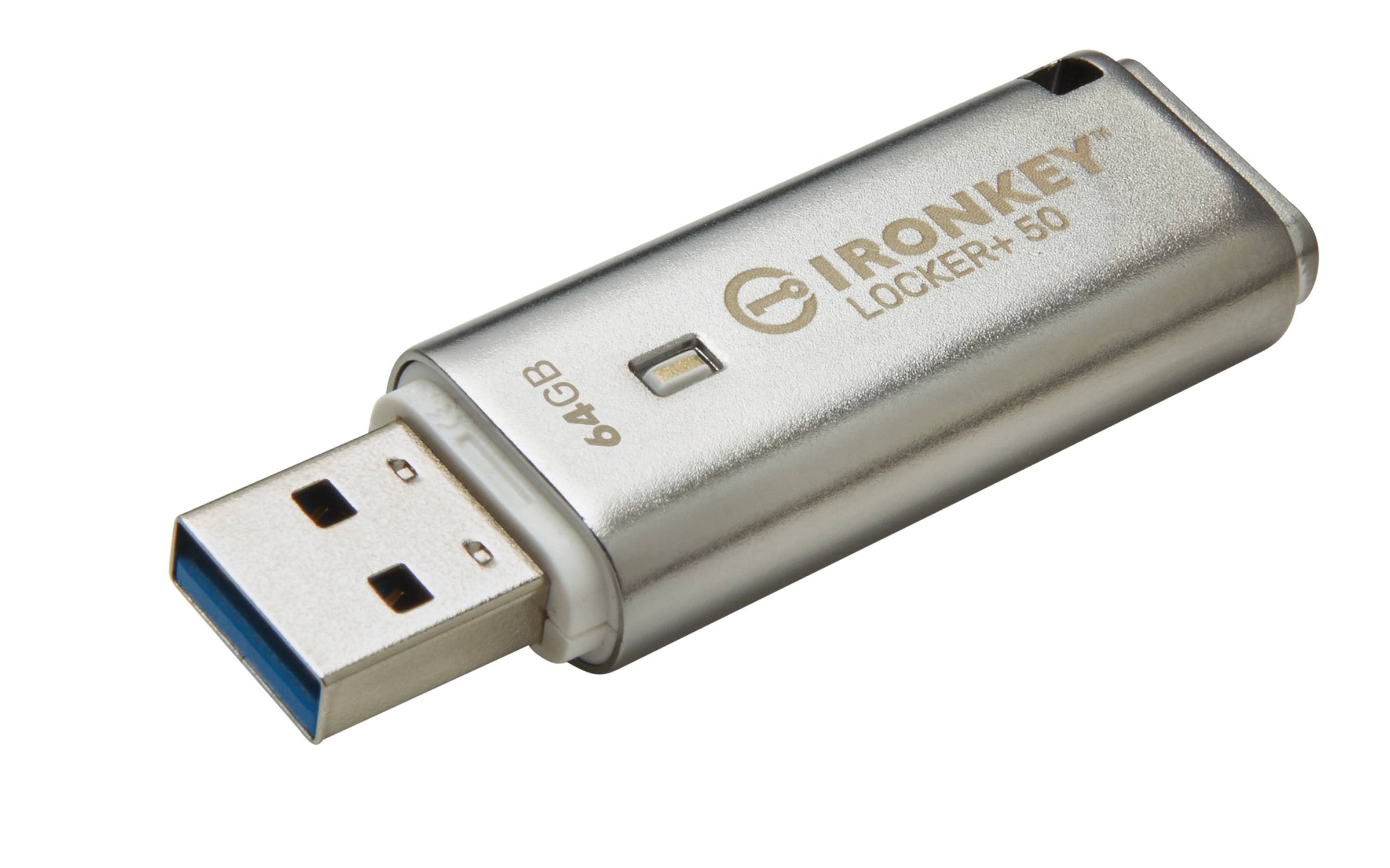 Rca Informatique - image du produit : 64GB USB 3.2 IRONKEY LOCKER+ 50 AES USB W/256BIT ENCRYPTION