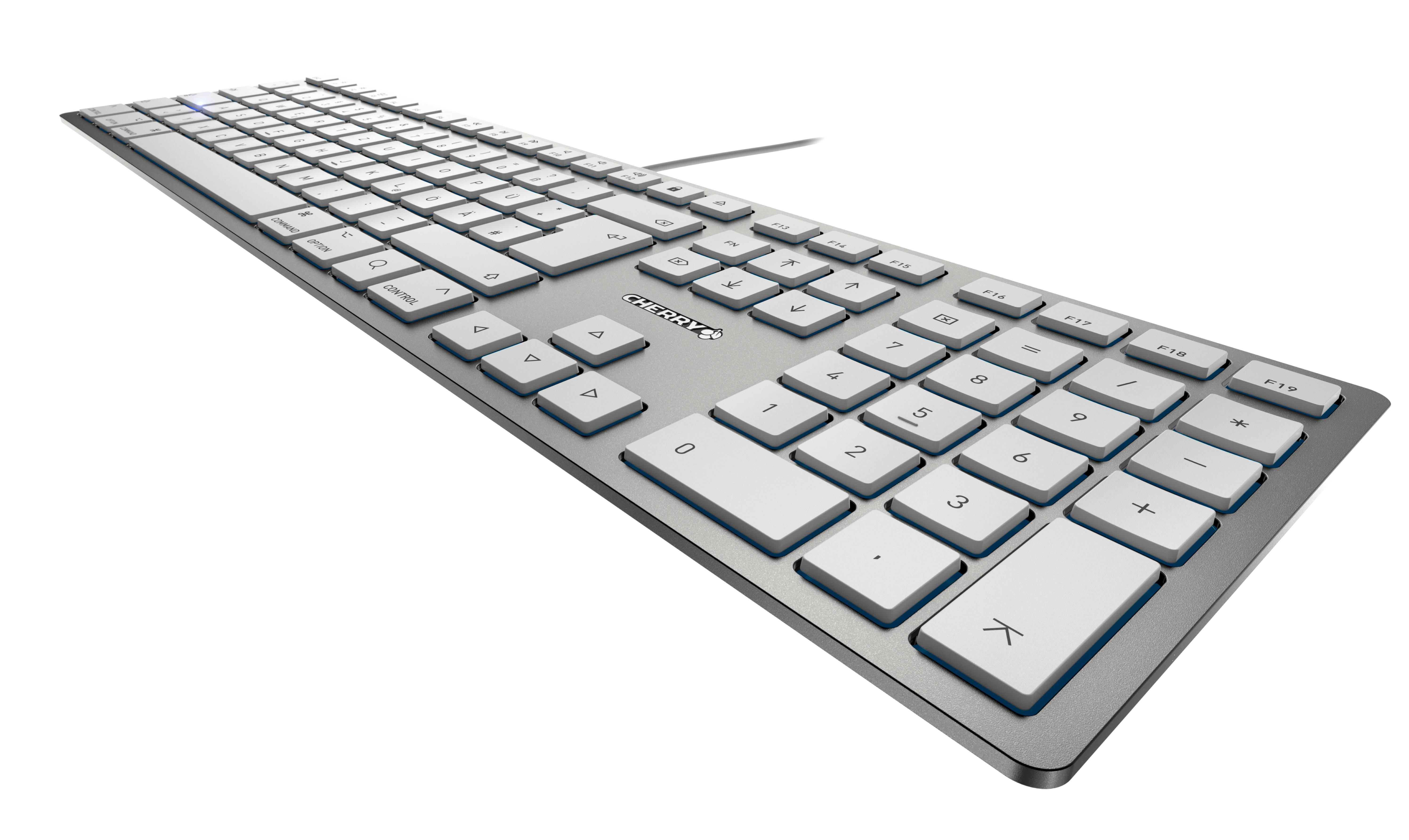 Rca Informatique - image du produit : CHERRY KC 6000 SLIM SILVER CORDED KEYBOARD F/ MAC