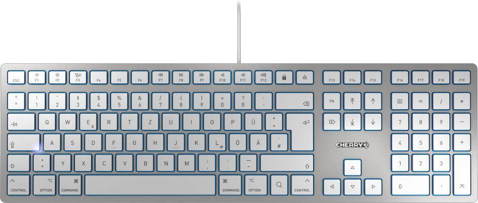 Rca Informatique - Image du produit : CHERRY KC 6000 SLIM SILVER CORDED KEYBOARD F/ MAC