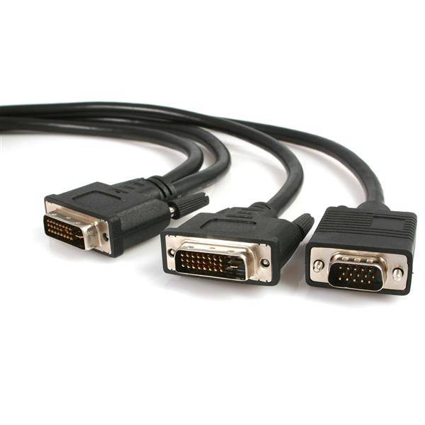 Rca Informatique - image du produit : CABLE REPARTITEUR DVI-I VERS DVI-D ET VGA - M/M