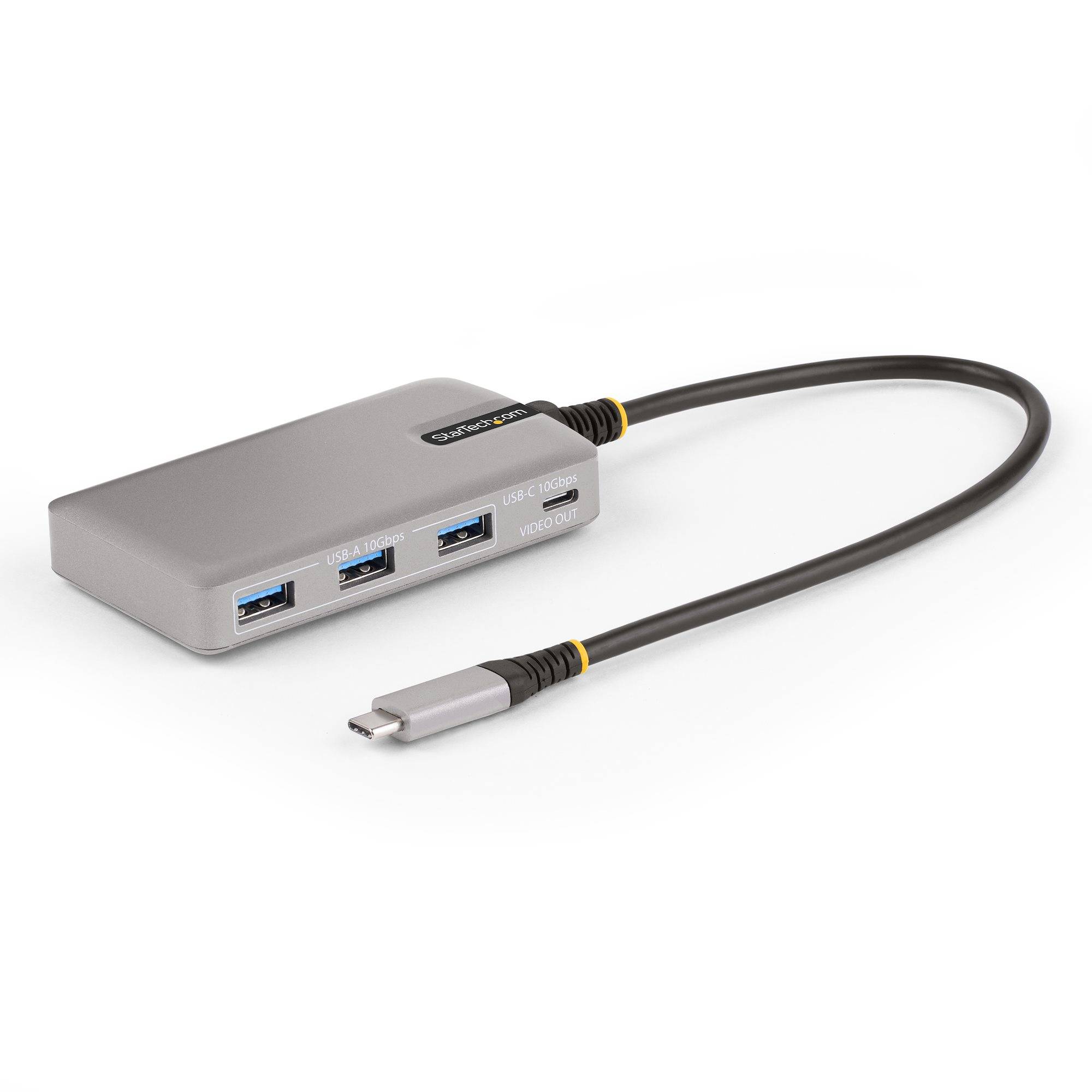 Rca Informatique - Image du produit : 4-PORT USB-C HUB W/USB-C VIDEO - 3X USB-A/1X USB-C FOR LAPTOPS