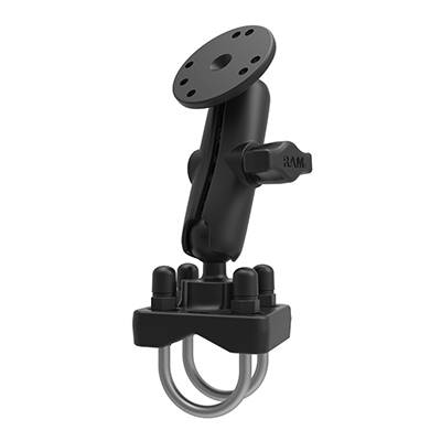 Rca Informatique - image du produit : RAM 1 BALL RAIL MOUNT WITH DOUBLE U-BOLT BASE 2.5 ROUND BAS