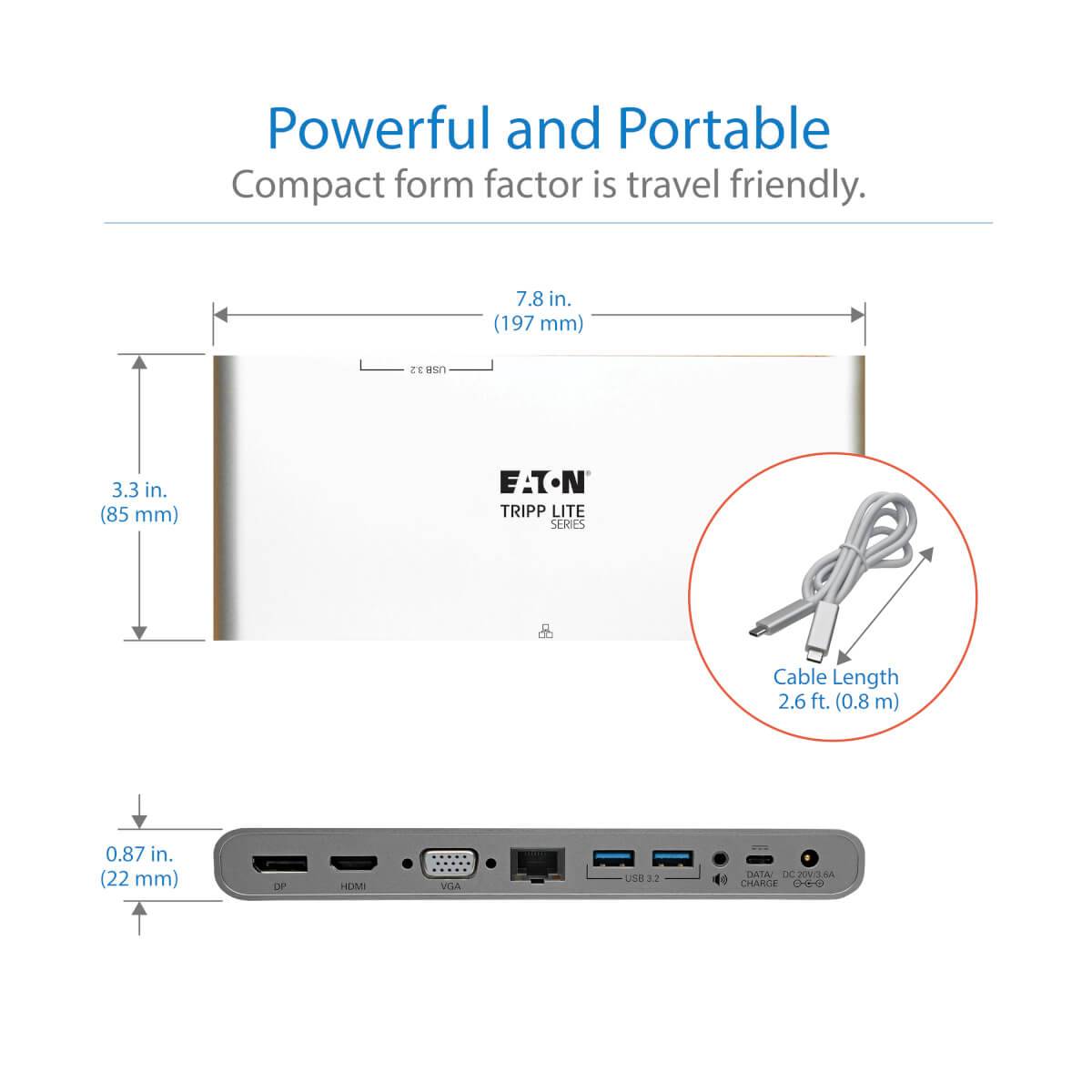 Rca Informatique - image du produit : USB-C DOCK TRIPLE DISPLAY - 4K HDMI/DISPLAYPORT VGA USB 3.2 GEN