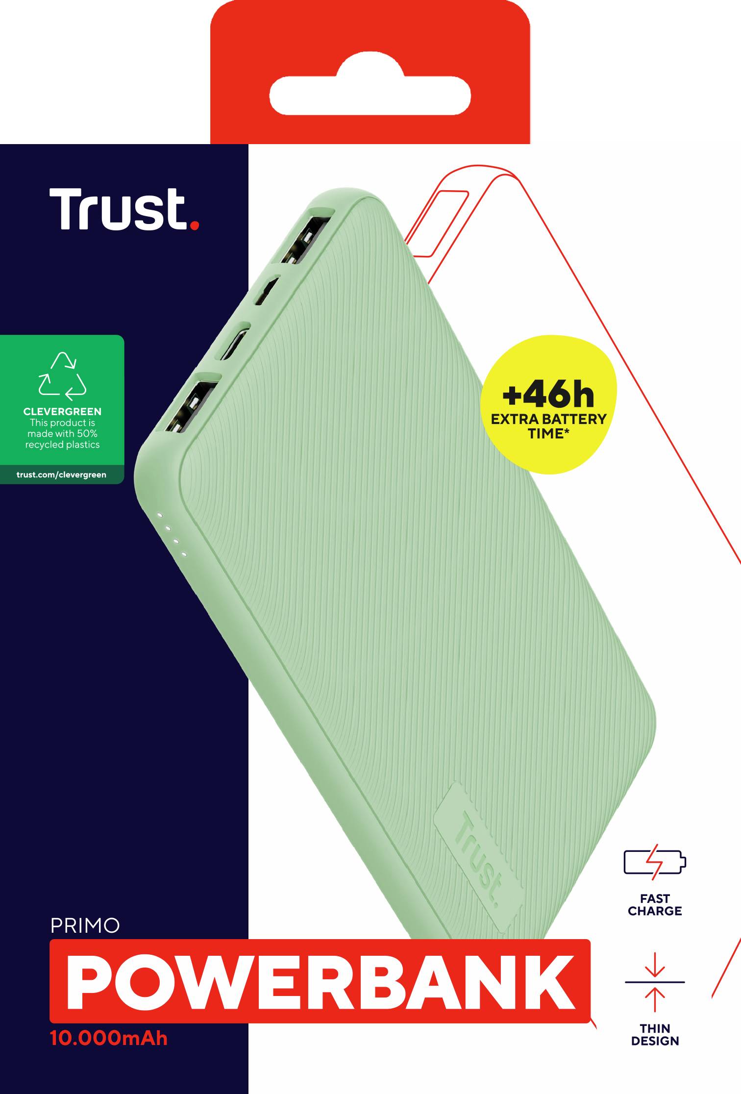 Rca Informatique - image du produit : POWERBANK PRIMO 10.000 MAH ECO - GREEN