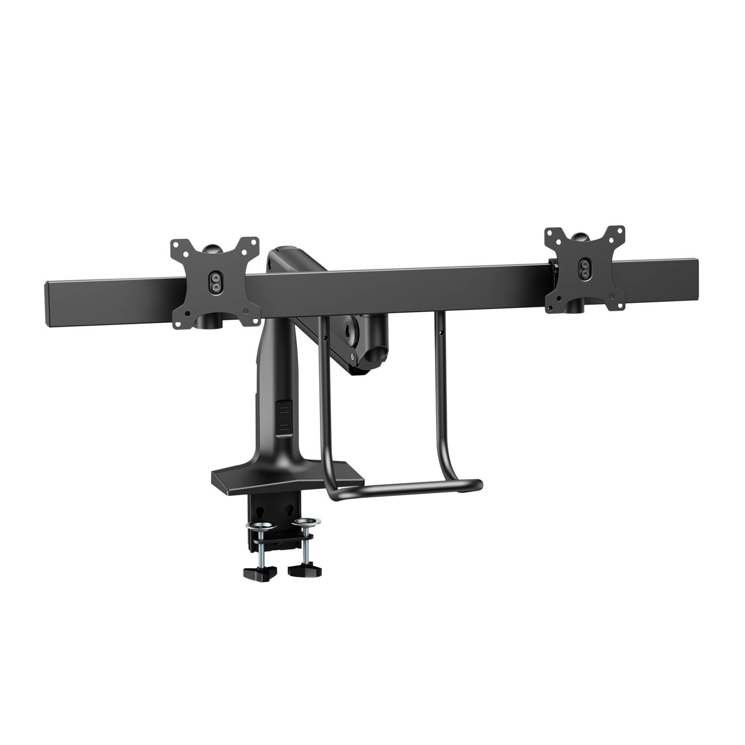 Rca Informatique - image du produit : DUAL MONITOR GAS SPRING MOUNT ERGO CROSSBAR HANDLE FULL MOTION