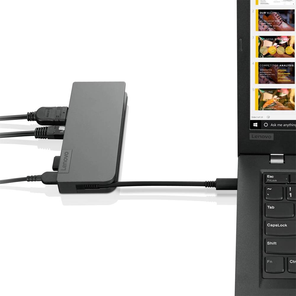 Rca Informatique - image du produit : LENOVO USB-C TRAVEL HUB PERP F/ THINKPAD NBKS THINKRED