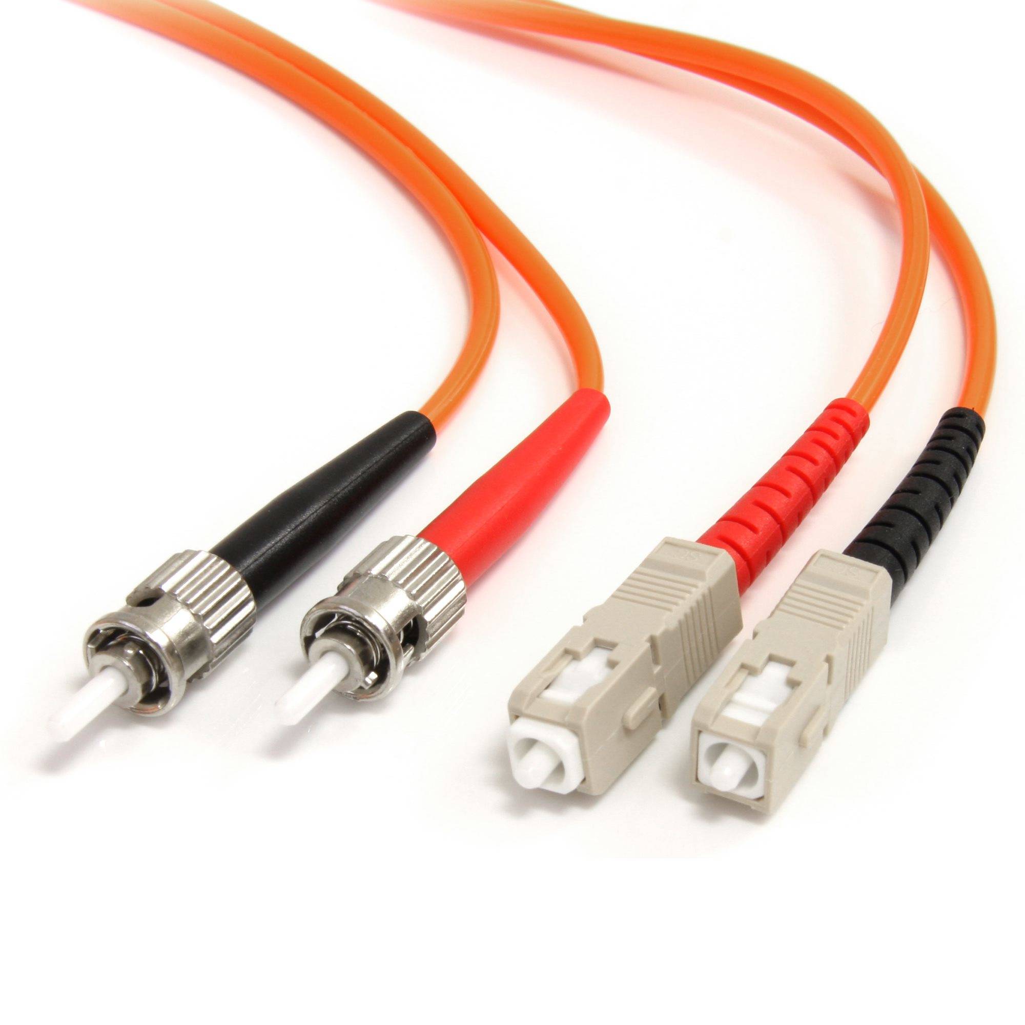 Rca Informatique - image du produit : 2M MULTIMODE 62.5/125 DUPLEX FIBER PATCH CABLE ST - SC