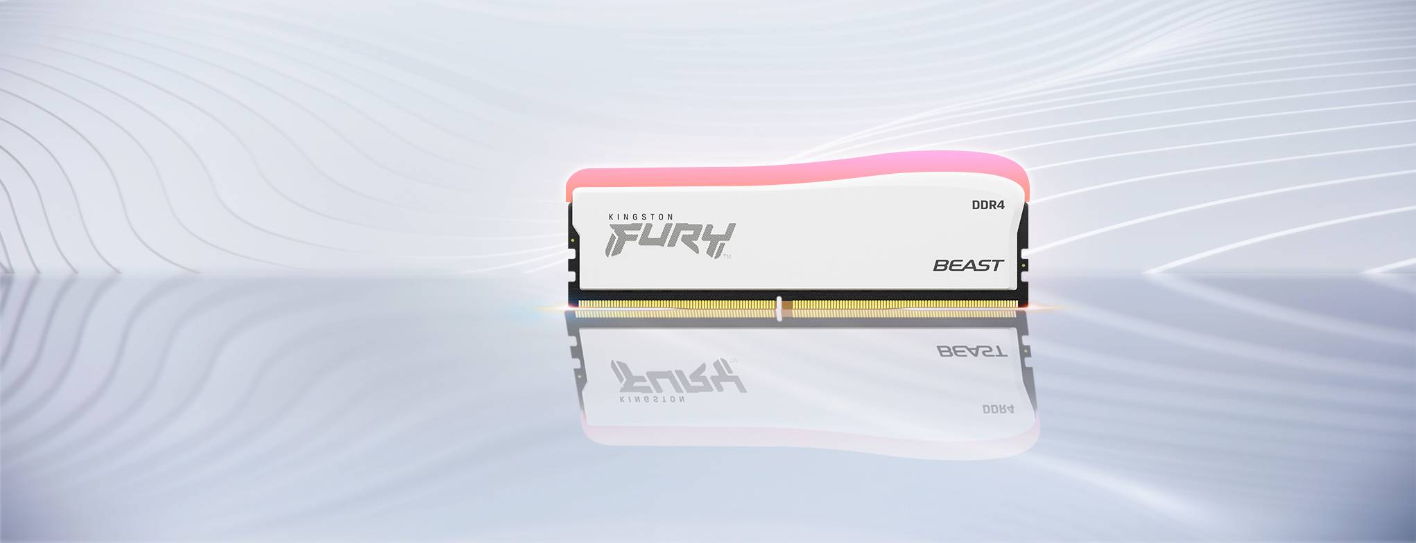 Rca Informatique - image du produit : 8GB DDR4-3600MT/S CL17 DIMM FURY BEAST WHITE RGB SE