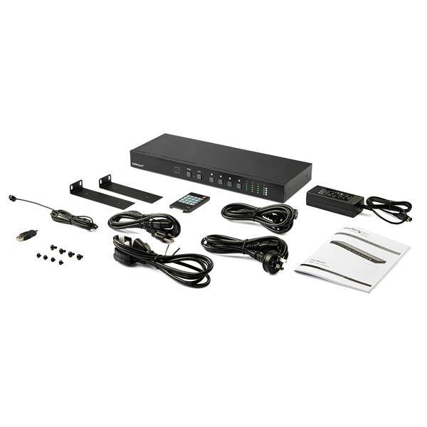 Rca Informatique - image du produit : 4X4 HDMI MATRIX SWITCH W/AUDIO REMOTE ETHERNET CONTROL 4K 60HZ